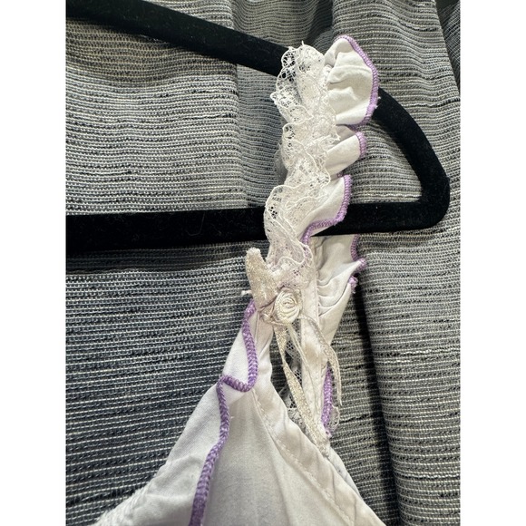 CHIATO White‎ Babydoll Dress Ruffle Lace Trim Tiered Cottagecore L - Picture 5 of 8